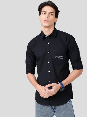 Paul Street Cotton Solid Full Sleeves Slim Fit Mens Casual Shirt Roposo Clout